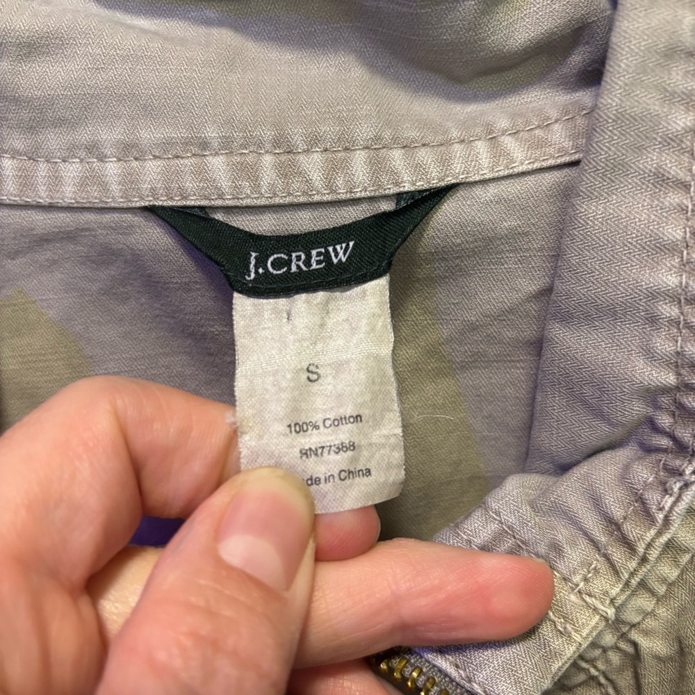 J. Crew Women’s Gray Utility Jacket Size Small Lightweight Zip Cinch Waist - Picture 5 of 8